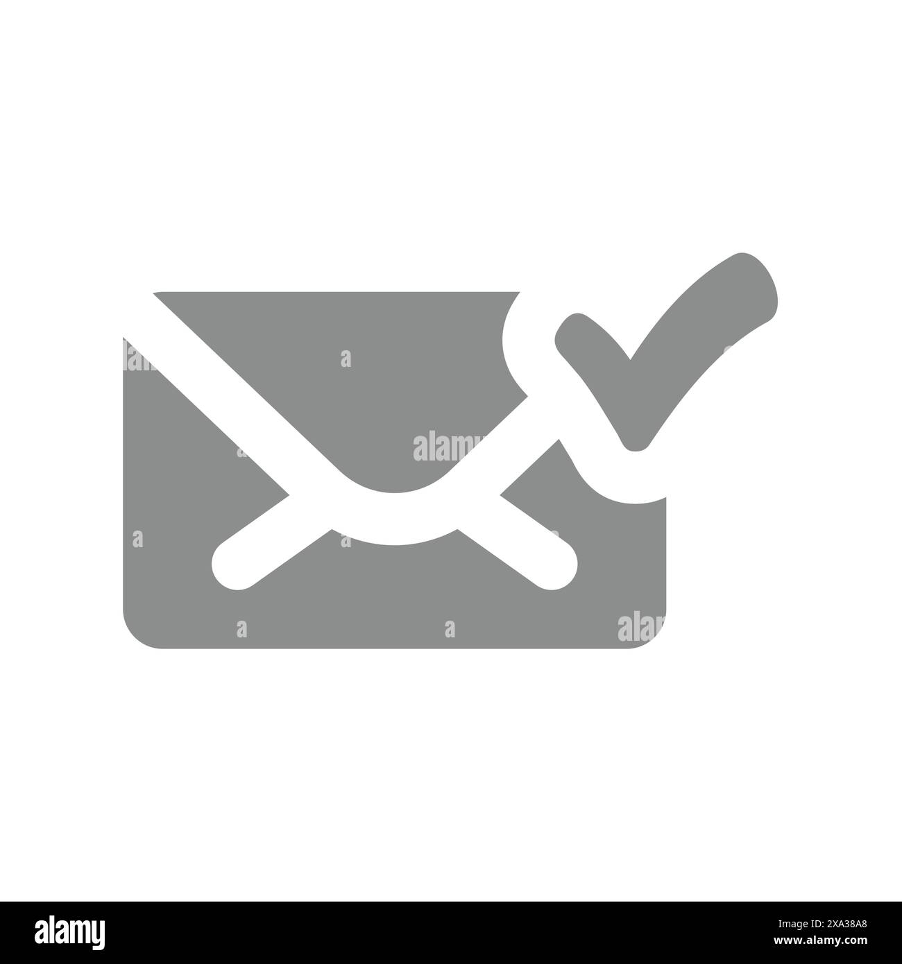 Vektorsymbol für zugestellte E-Mails. Brief, E-Mail mit Häkchen. Stock Vektor