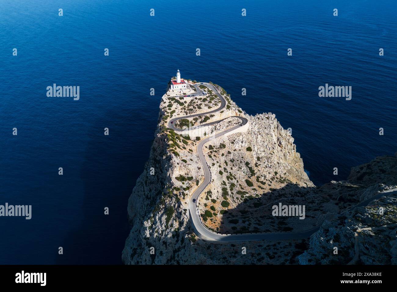 Ein Blick auf den Leuchtturm Cap de Formentor auf Mallorca Stockfoto