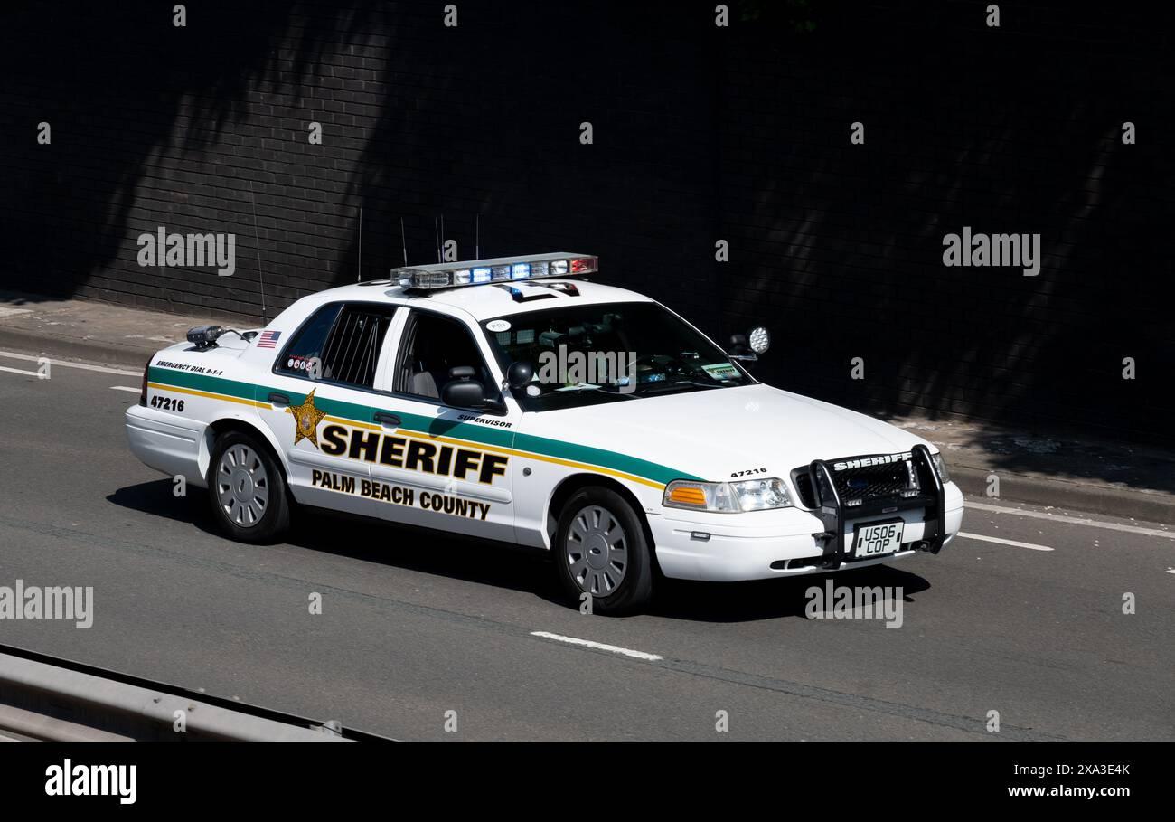 Palm Beach County Sheriff Car. Coventry Motofest 2024, Vereinigtes Königreich Stockfoto