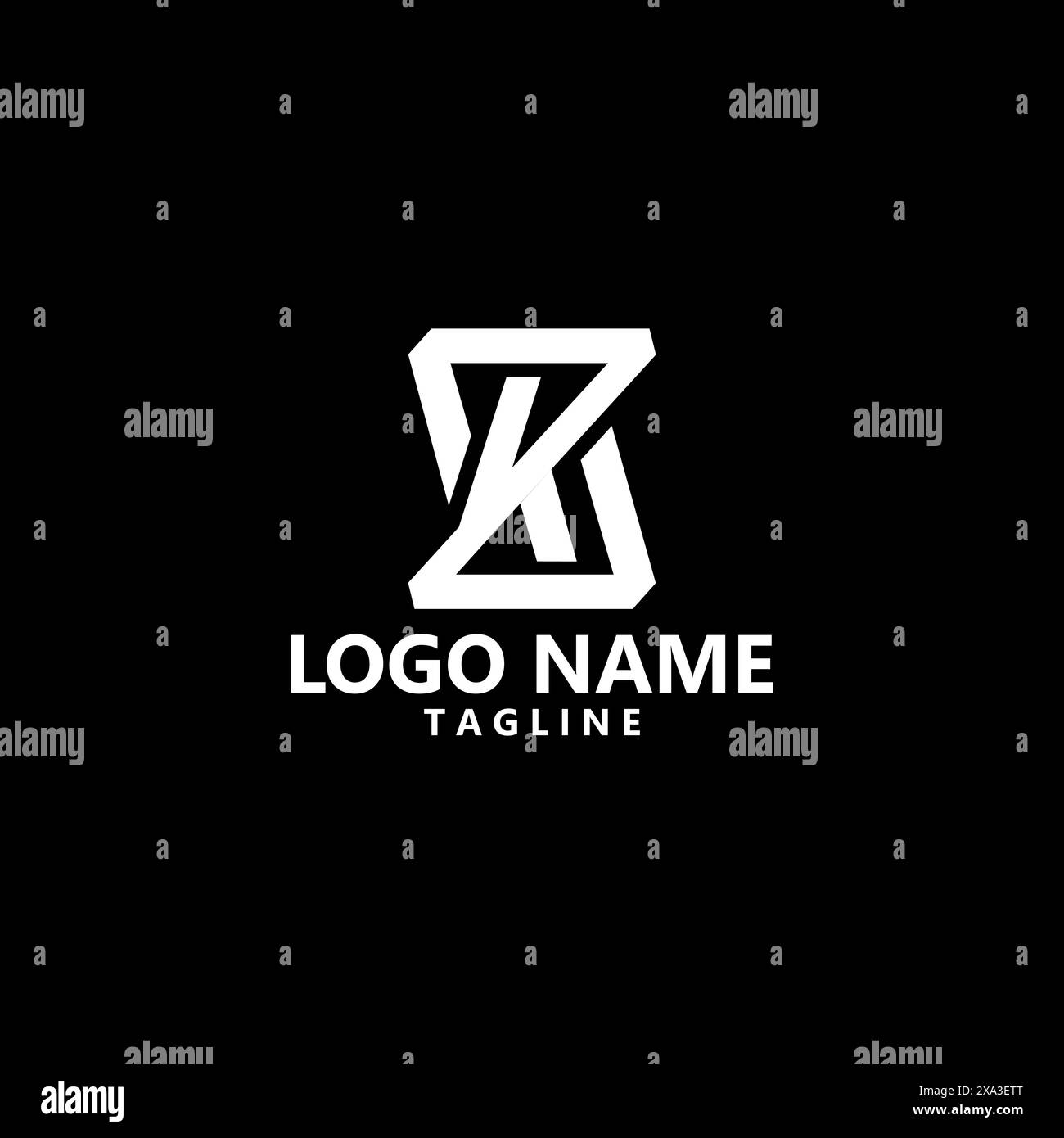 Abstraktes Design mit ZK-Vektor-Logo Stock Vektor