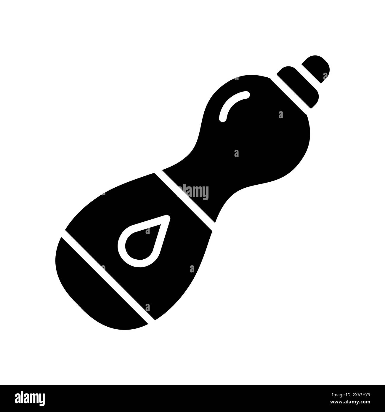 Symbol für Wasserflaschen-Set. Trinkflasche, Fitnesszubehör, Fitnessgeräte, Sportflasche, wiederverwendbar, tragbar, umweltfreundlich, Sport, Outdoor aktiv Stock Vektor