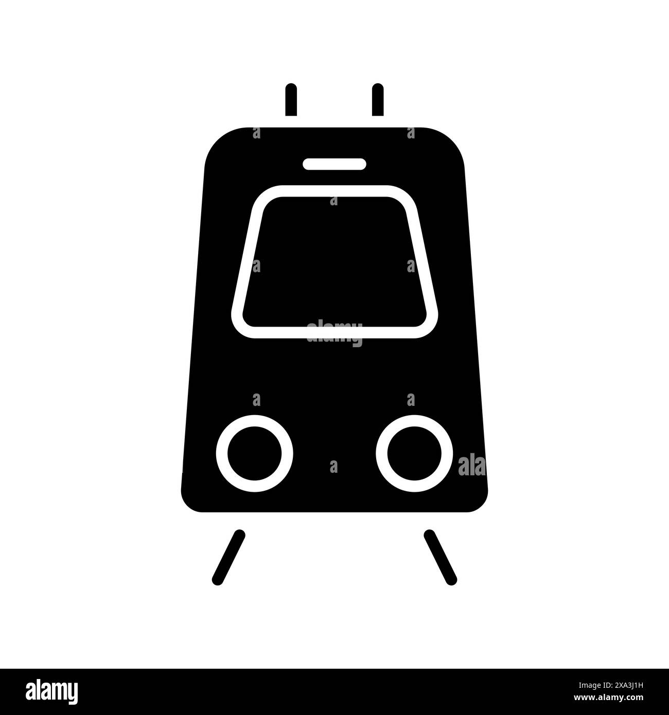 Symbol „Train Set“. Roter Zug, blaues Fenster, Transport, Bahnfahrt, öffentliche Verkehrsmittel, Lokomotive, Reise, Pendeln, Reise, Fahrzeug. Stock Vektor