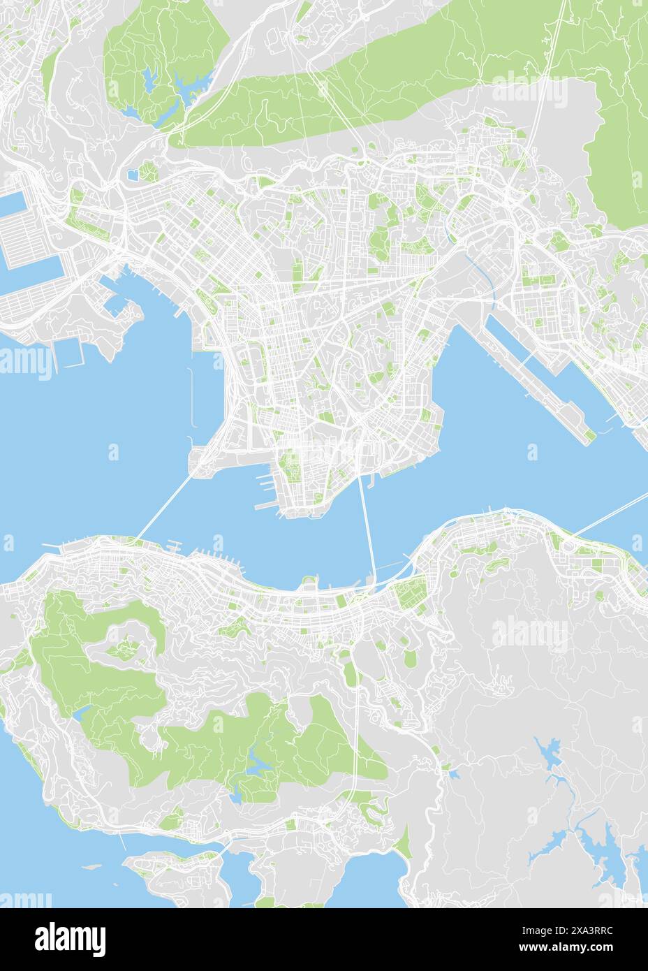 Stadtplan Hongkong, Farbe detaillierter Plan, Vektor-Illustration Stock Vektor