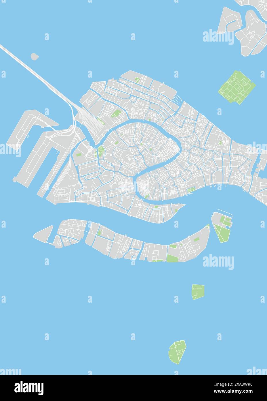 Stadtplan Venedig, Farbe detaillierter Plan, Vektor-Illustration Stock Vektor