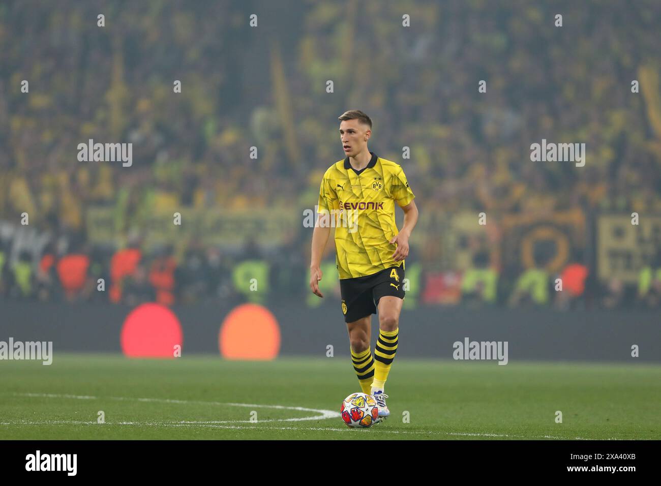 Nico Schlotterbeck von Borussia Dortmund - Borussia Dortmund gegen Real Madrid, UEFA Champions League Finale, Wembley Stadium, London, Großbritannien - 1. Juni 2024 Stockfoto