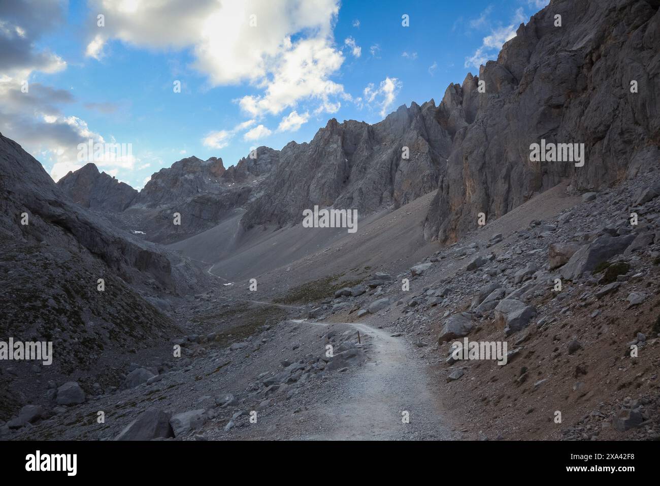 Berglandschaft, Spanien, Picos de Europa, Mirador de El Cable, Wandern Stockfoto