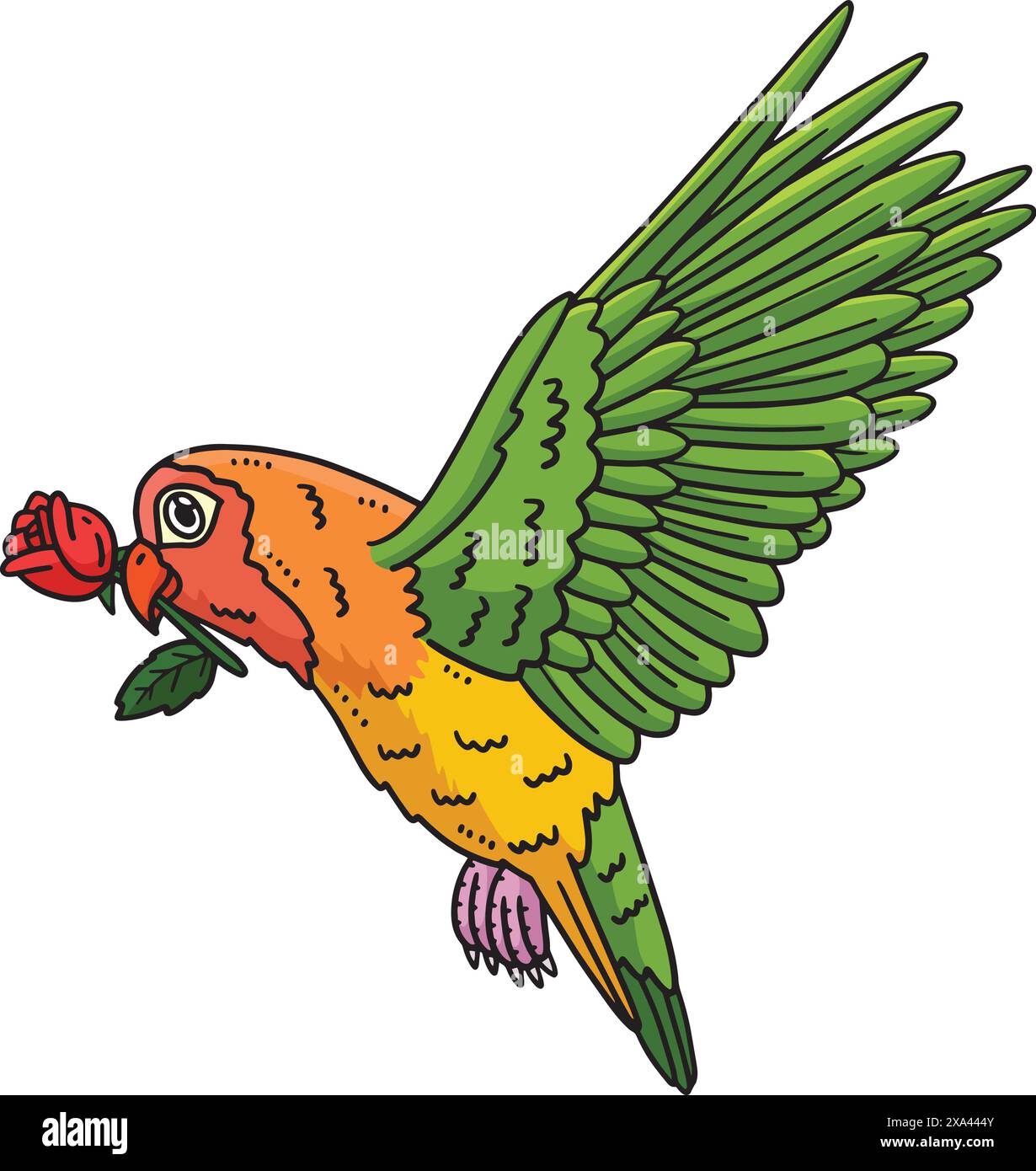 Lovebird Animal Cartoon Coloured Clipart Stock Vektor