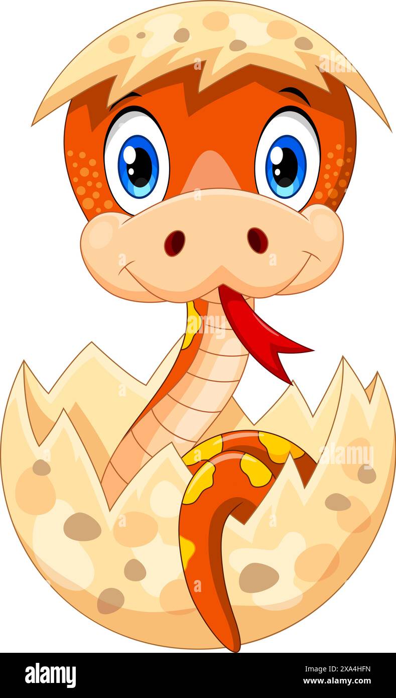 Vektor-Illustration des niedlichen Baby-Schlange-Zeichentrickfilms Stock Vektor