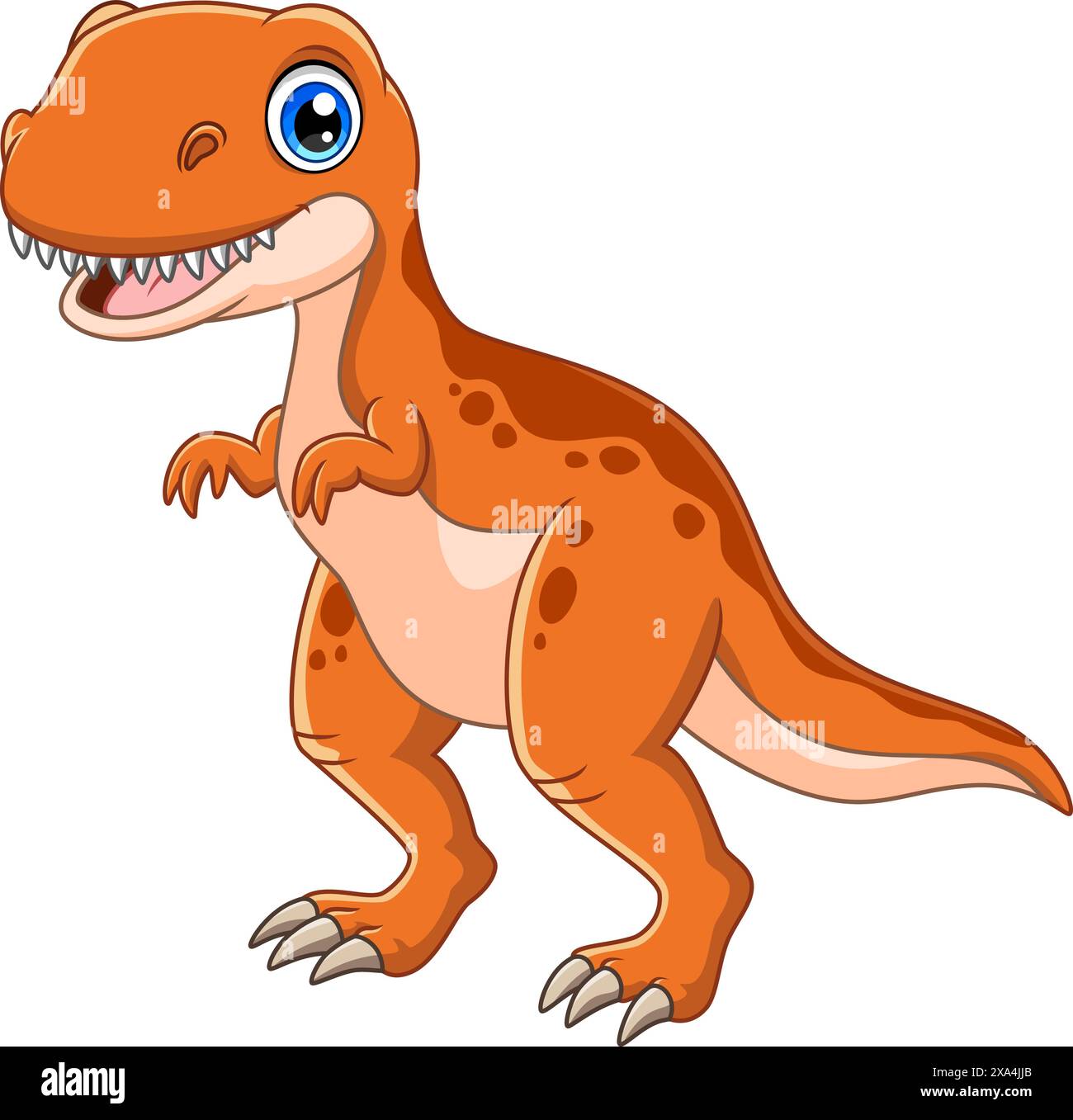 Tyrannosaurus Rex Karikaturvektor-Illustration auf weißem Hintergrund Stock Vektor