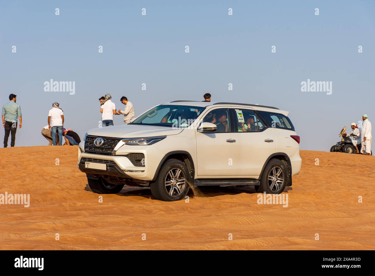 Dünen-Bashing, Wüstensafari in Dubai. Stockfoto