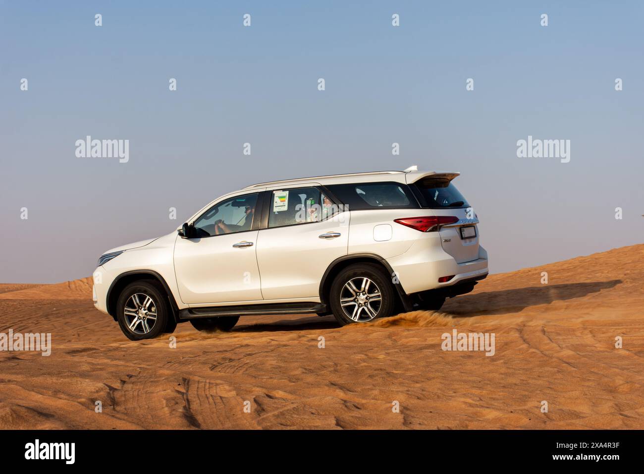 Dünen-Bashing, Wüstensafari in Dubai. Stockfoto