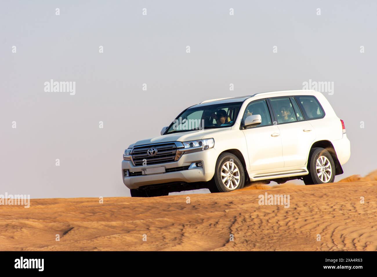 Dünen-Bashing, Wüstensafari in Dubai. Stockfoto