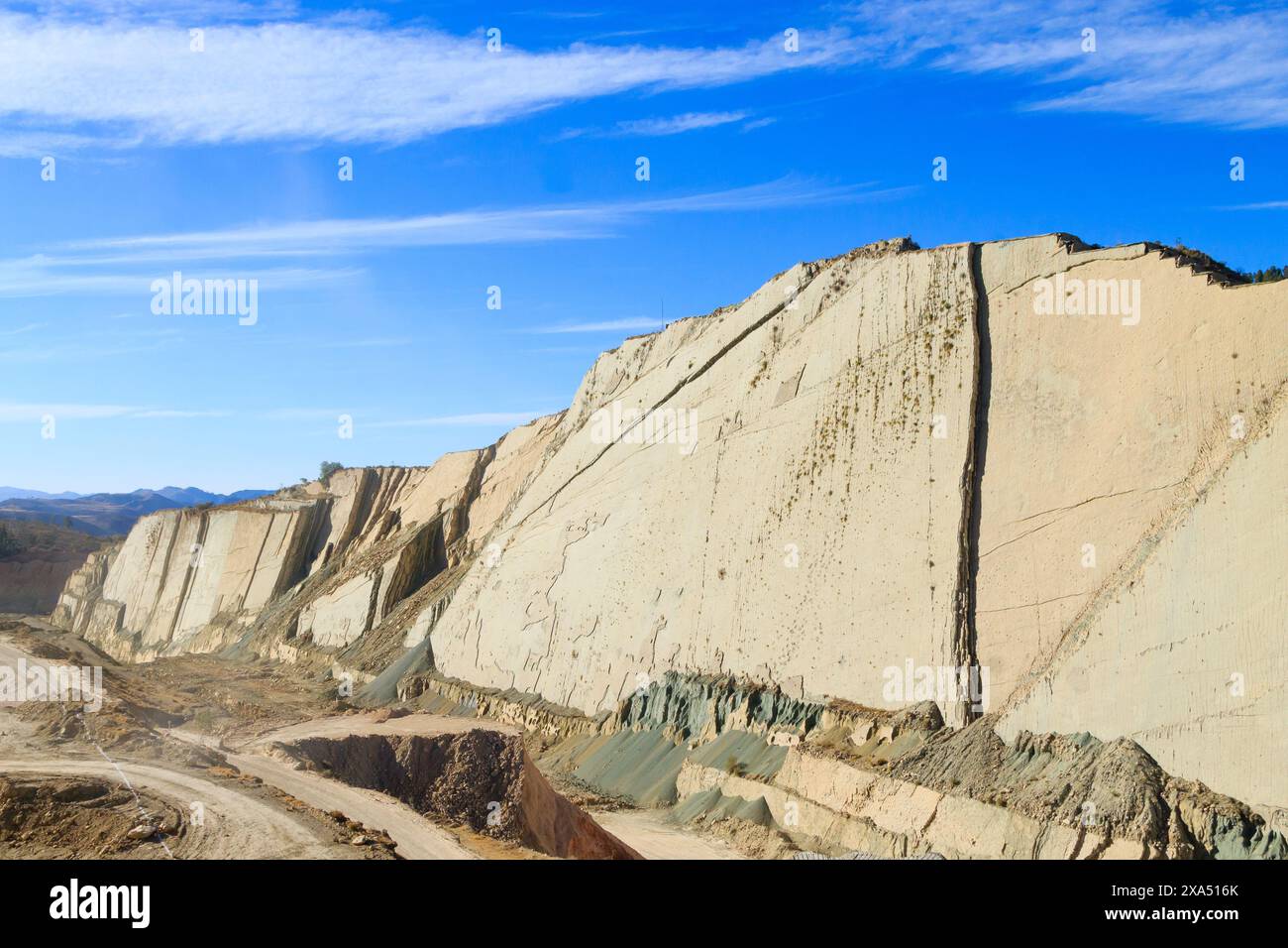 Cal Orcko paläontologischen Ort, Bolivien. Dinosaurier Fossilien Footprints Stockfoto