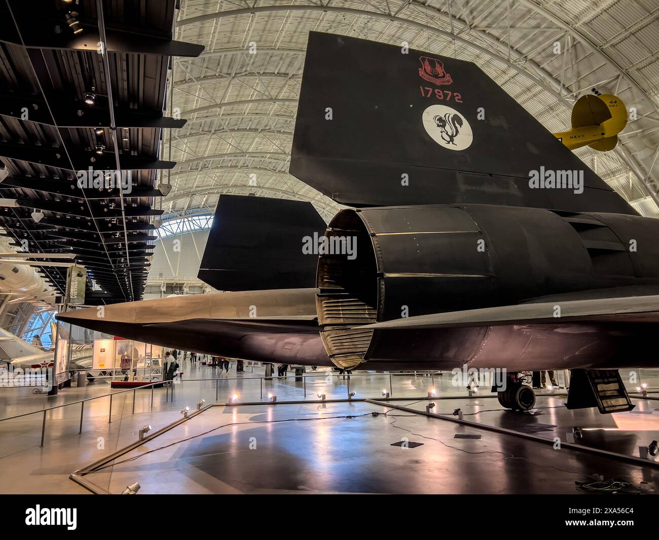 Das Lockheed Martin SR71 Spionageflugzeug sitzt in einem Museum außerhalb von Washington, DC Stockfoto