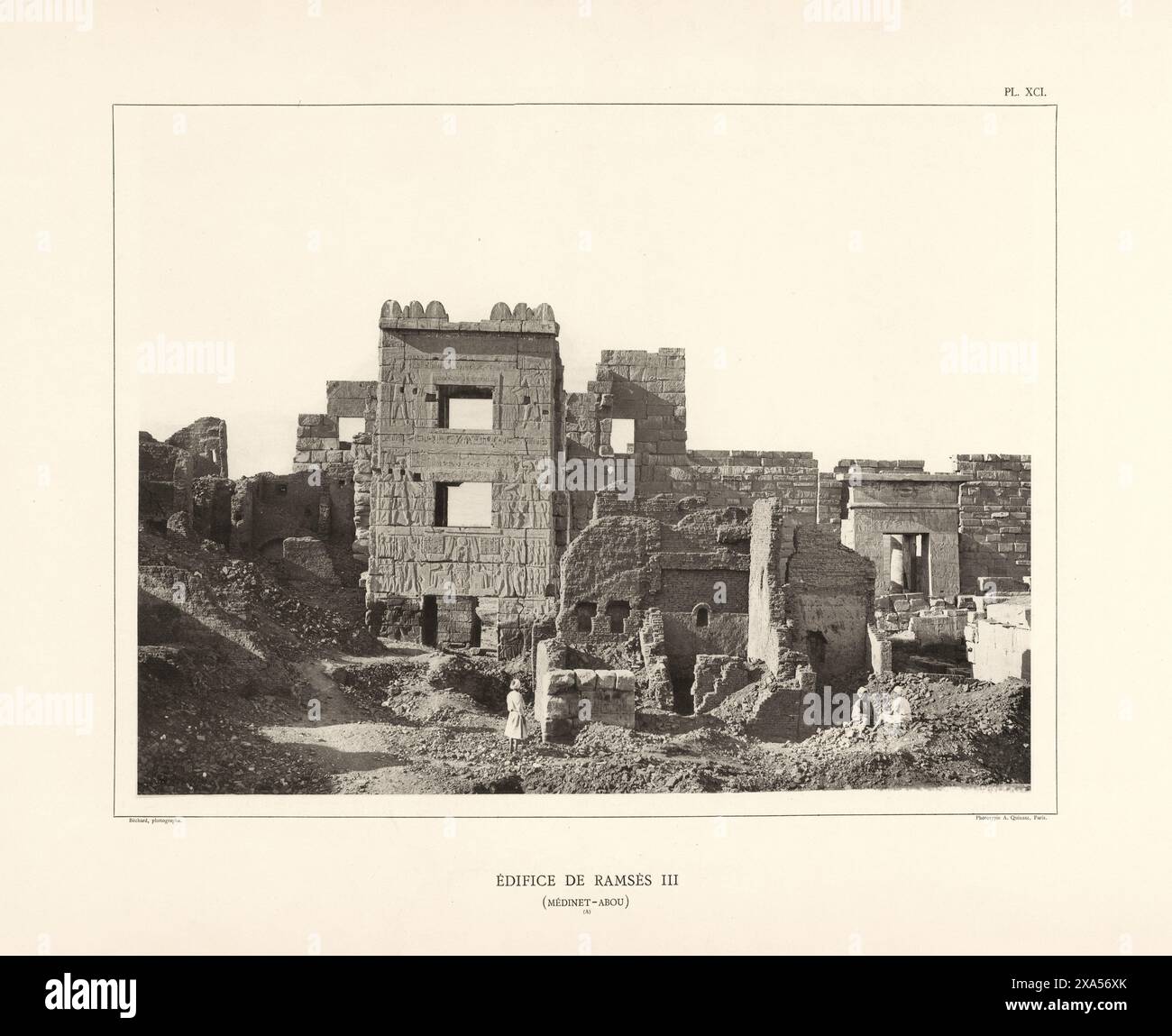 Edifice de Ramsés III von Emile Béchard oder Hippolyte Délié, 1887 Stockfoto