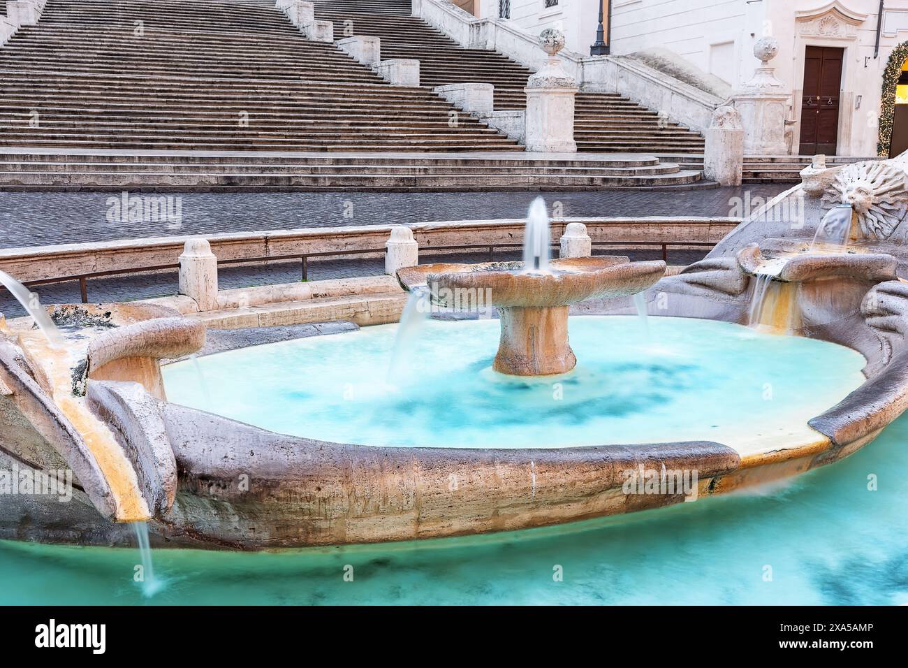 Fontana della Barcaccia, Piazza di Spagna in Rom, Italien. Stockfoto