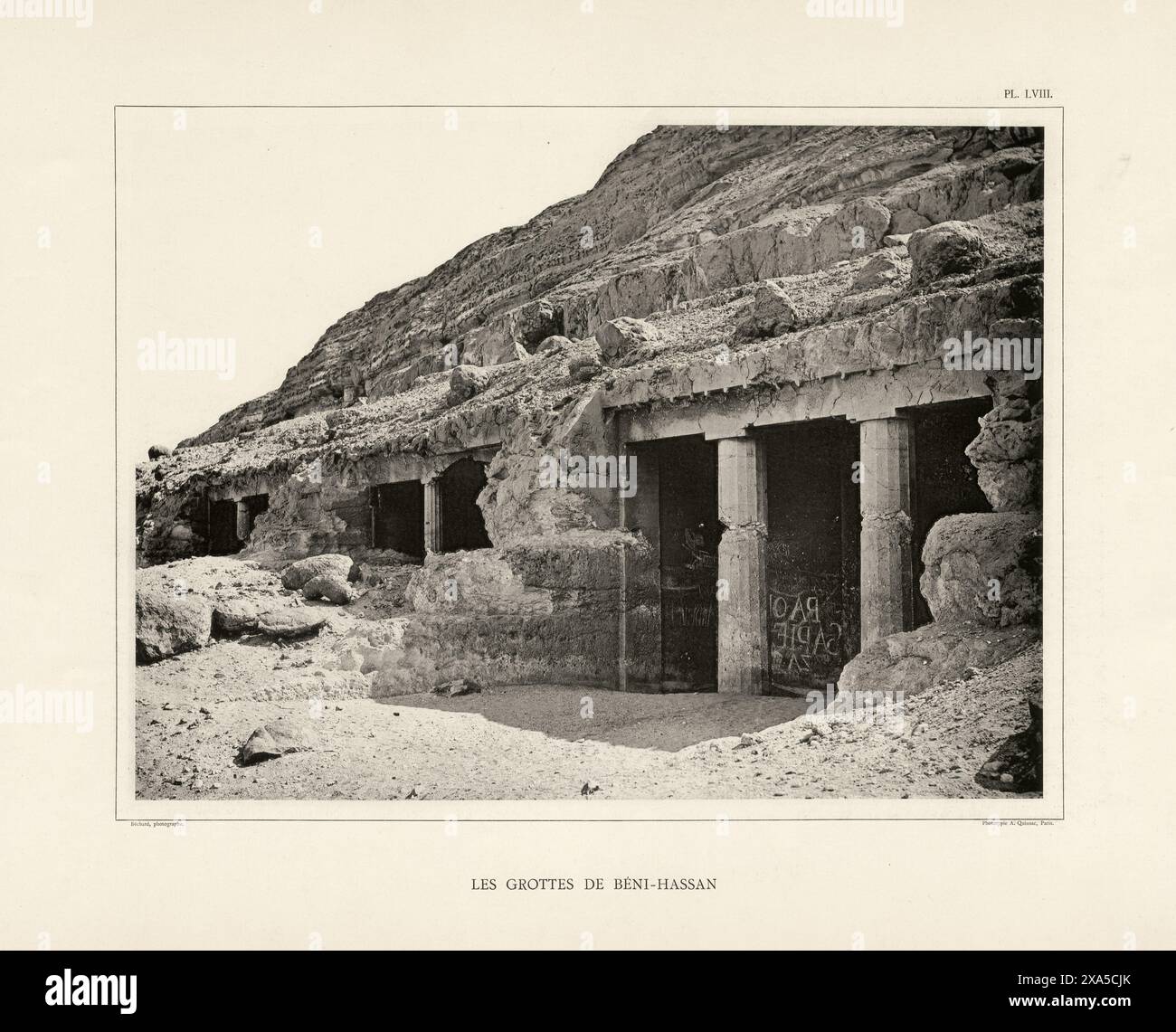 Les Grottes de Béni-Hassan von Emile Béchard oder Hippolyte Délié, 1887 Stockfoto