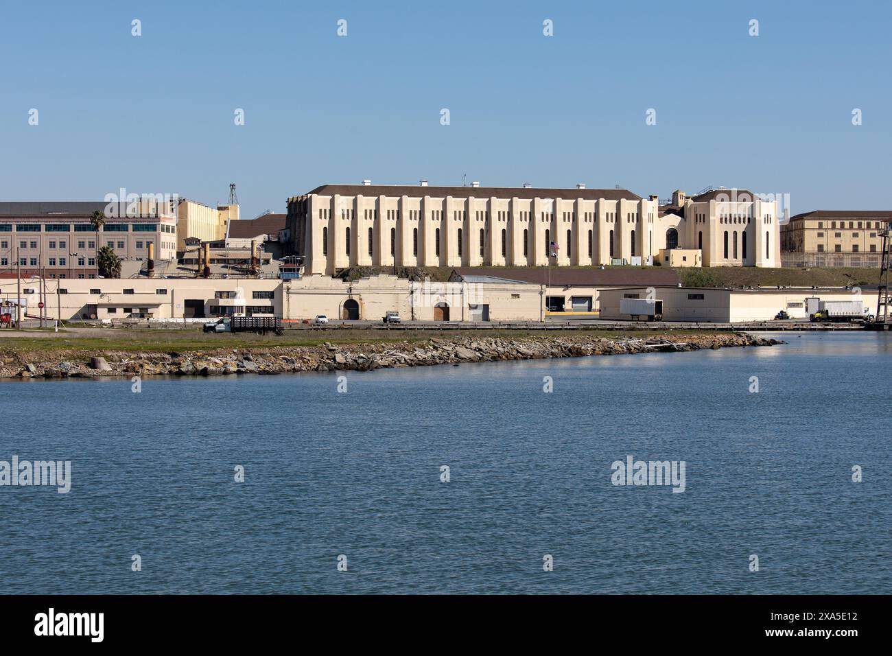San Quentin wurde im Juli 1852 eröffnet und befindet sich nördlich von San Francisco und ist das älteste Gefängnis Kaliforniens. Stockfoto