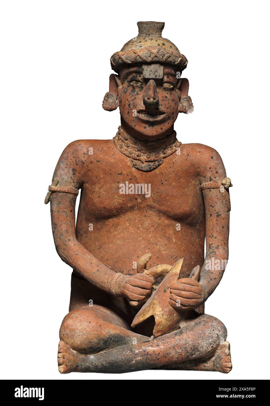 Männliche Sitzfigur – Mexiko, Nayarit 100 BCE–300 CE Stockfoto