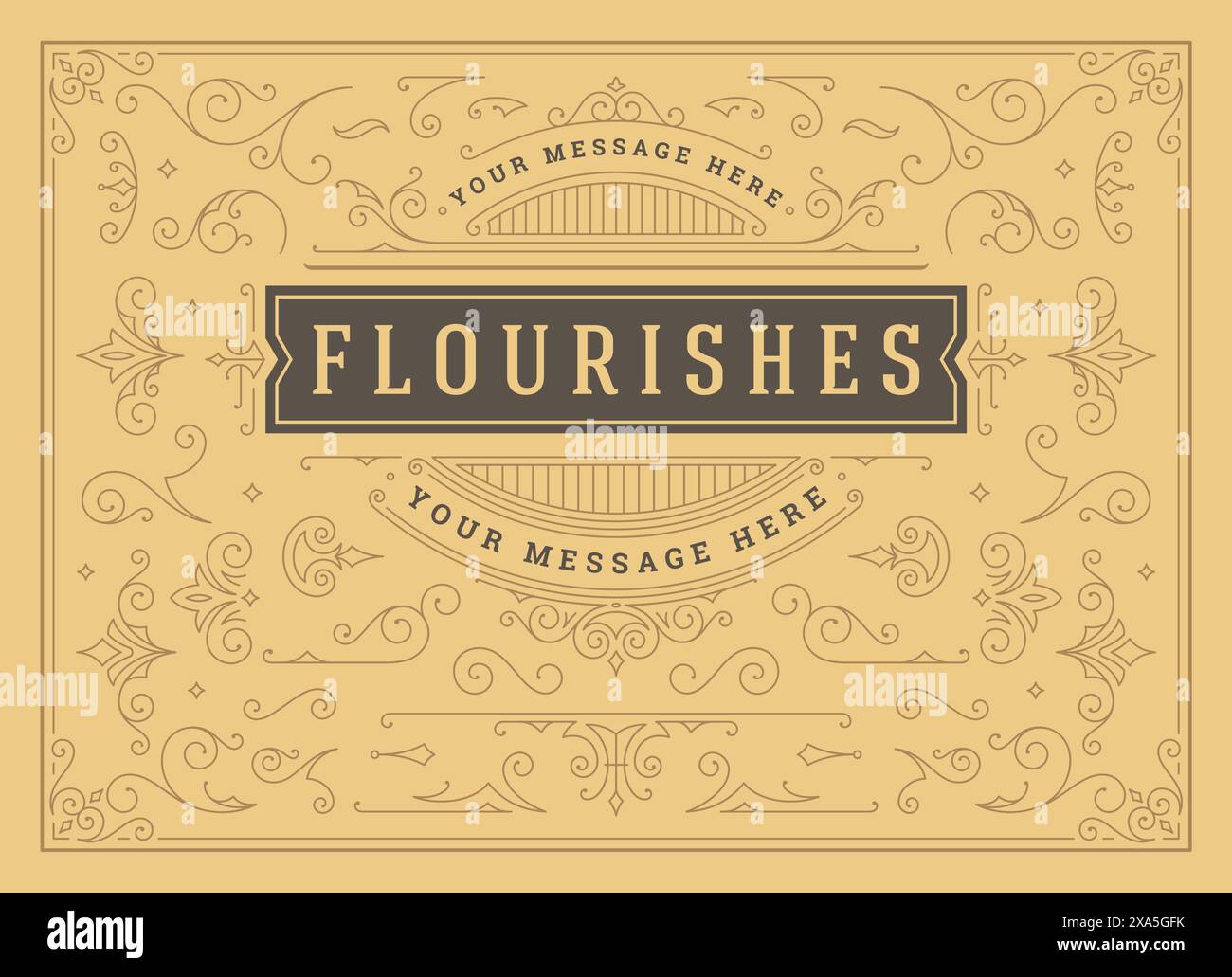 Vintage Ornamente Wirbel und Scrolldekorationen Design Elemente Vektor Set. Blüht kalligraphische Kombinationen für Retro-Design, Grußkarten, ce auf Stock Vektor
