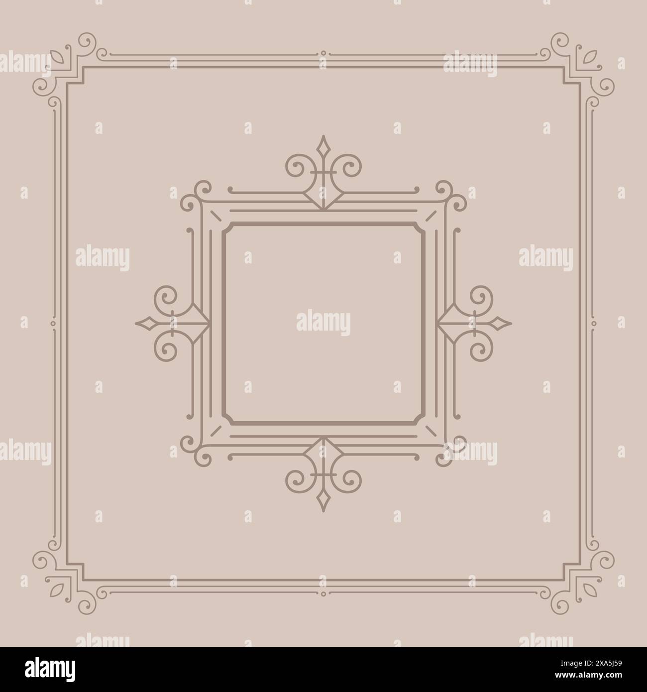 Vintage blüht Ornament Swirls Linien Rahmen Vorlage Vektor Illustration. Viktorianische Grenzen für Grußkarten, Hochzeitseinladungen, Werbung oder Stock Vektor