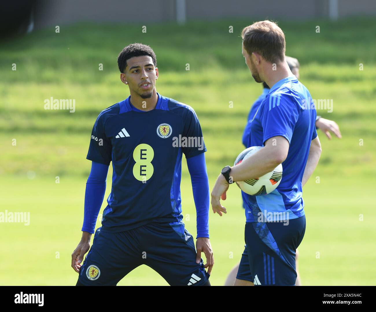 Oriam Sports Centre Edinburgh.Scotland.UK.31. Mai 24 Scotland U21 Squad Training für die bevorstehenden internationalen Freundschaftsspiele gegen Turk Stockfoto