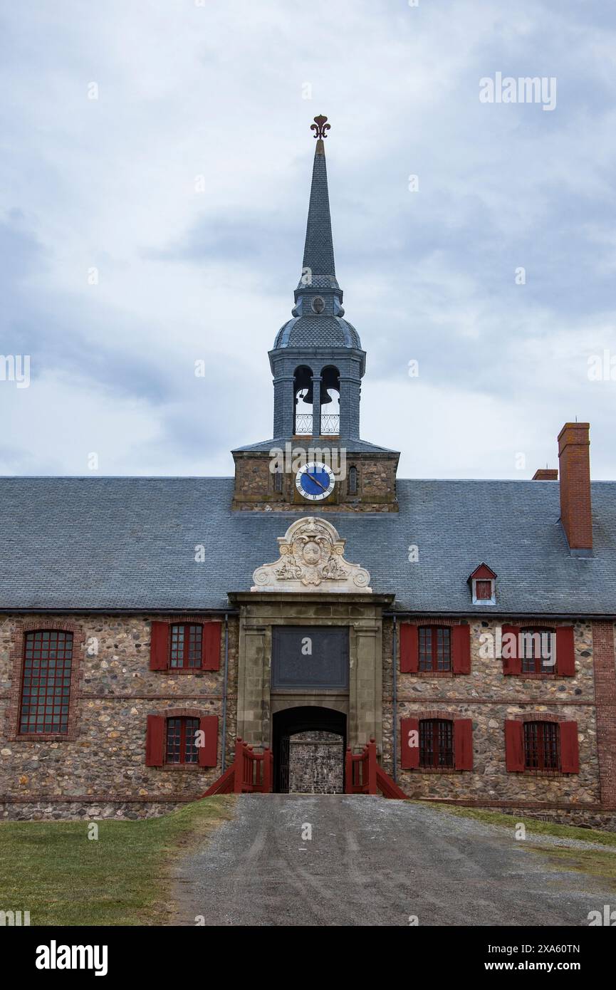 Militärkapelle in der Festung in Louisbourg, Nova Scotia, Kanada Stockfoto