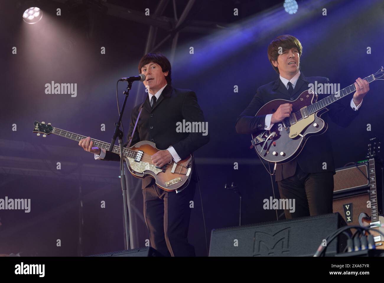 Bootleg Beatles, Wychwood Festival, Cheltenham, Gloucestershire, Vereinigtes Königreich, 31.05.2024, Quelle: Michael Palmer/Alamy Live News Stockfoto