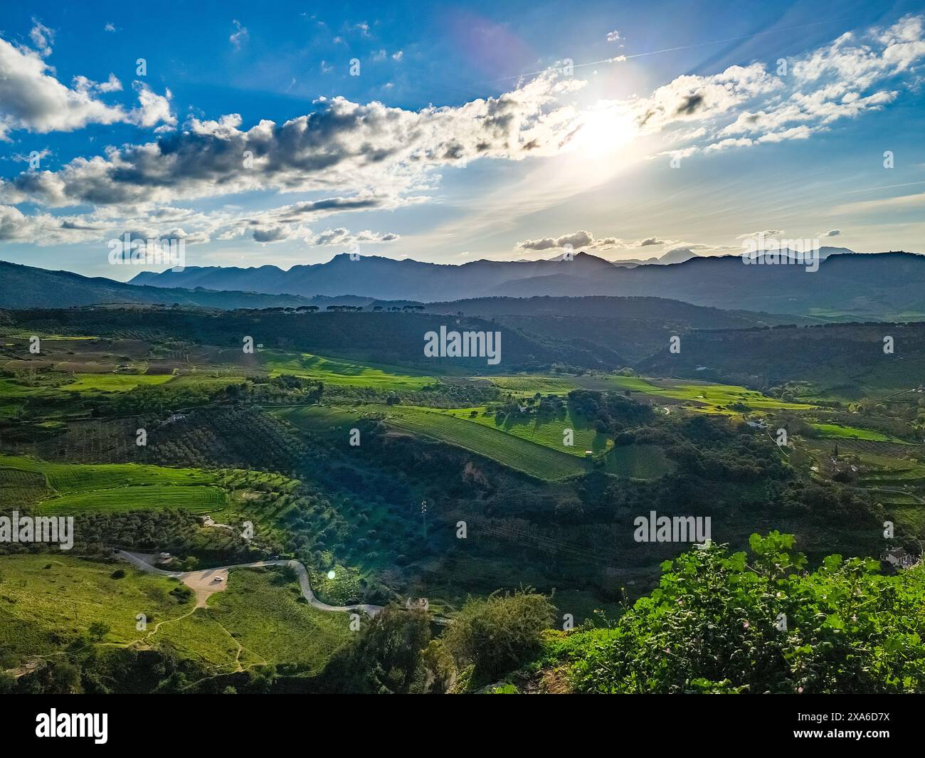 Die andalusische Landschaft im Frühling in Spanien Stockfoto