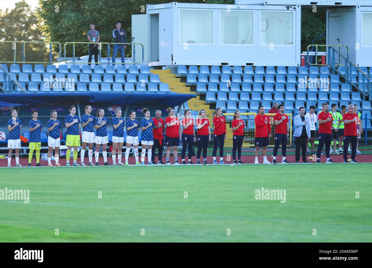 Karlovac, Kroatien. Juni 2024. Qualifikation für die Fußball-Europameisterschaft der Frauen 2025, Liga B, Gruppe 4, Kroatien - Kosovo, im Stadion Branko Cavlovic-Cavlek in Karlovac, Kroatien, am 04. Juni 2024. Foto: Sanjin Strukic/PIXSELL Credit: Pixsell/Alamy Live News Stockfoto