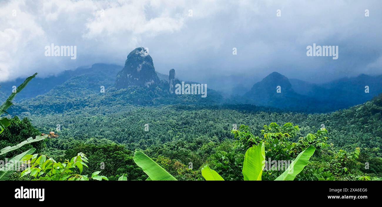 Ein Panoramablick auf die Prince Island, bedeckt mit tropischen Wäldern Sao Tome, Afrika Stockfoto