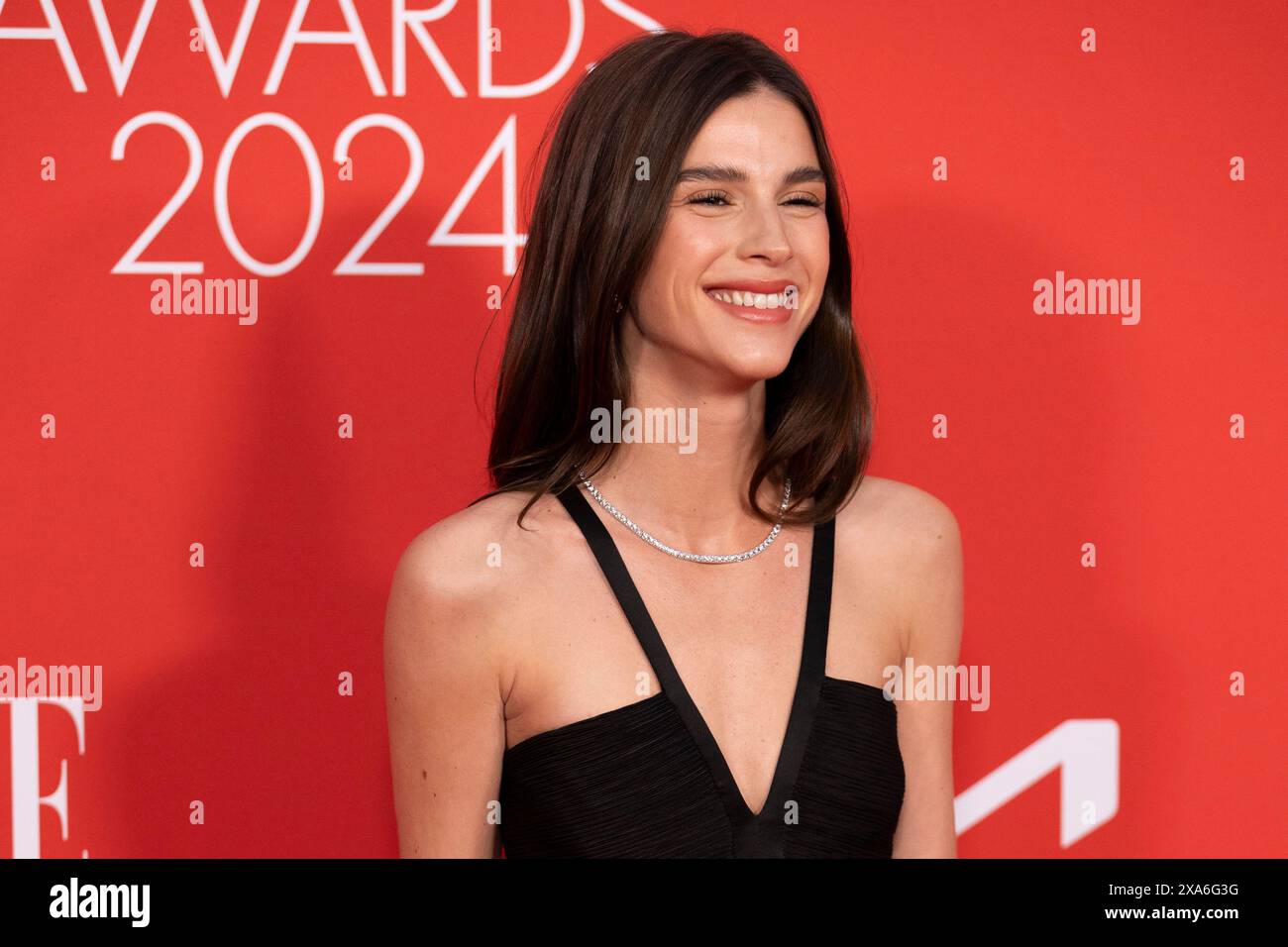 Sandra Gago nahm an den Fotoanrufen der ELLE Style Awards 2024 im Palacio de Cibeles Teil. Stockfoto