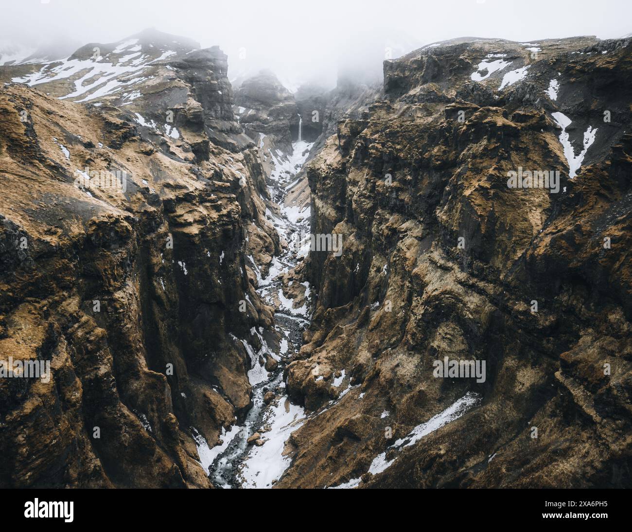 Ein atemberaubender Blick auf den Mulagljufur Canyon, Island. Stockfoto
