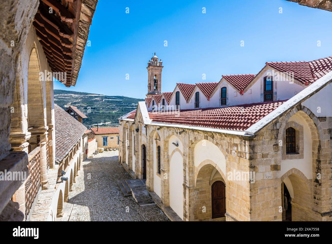 Timios Stavros Kloster, Omodos, Limassol Bezirk, Republik Zypern Stockfoto