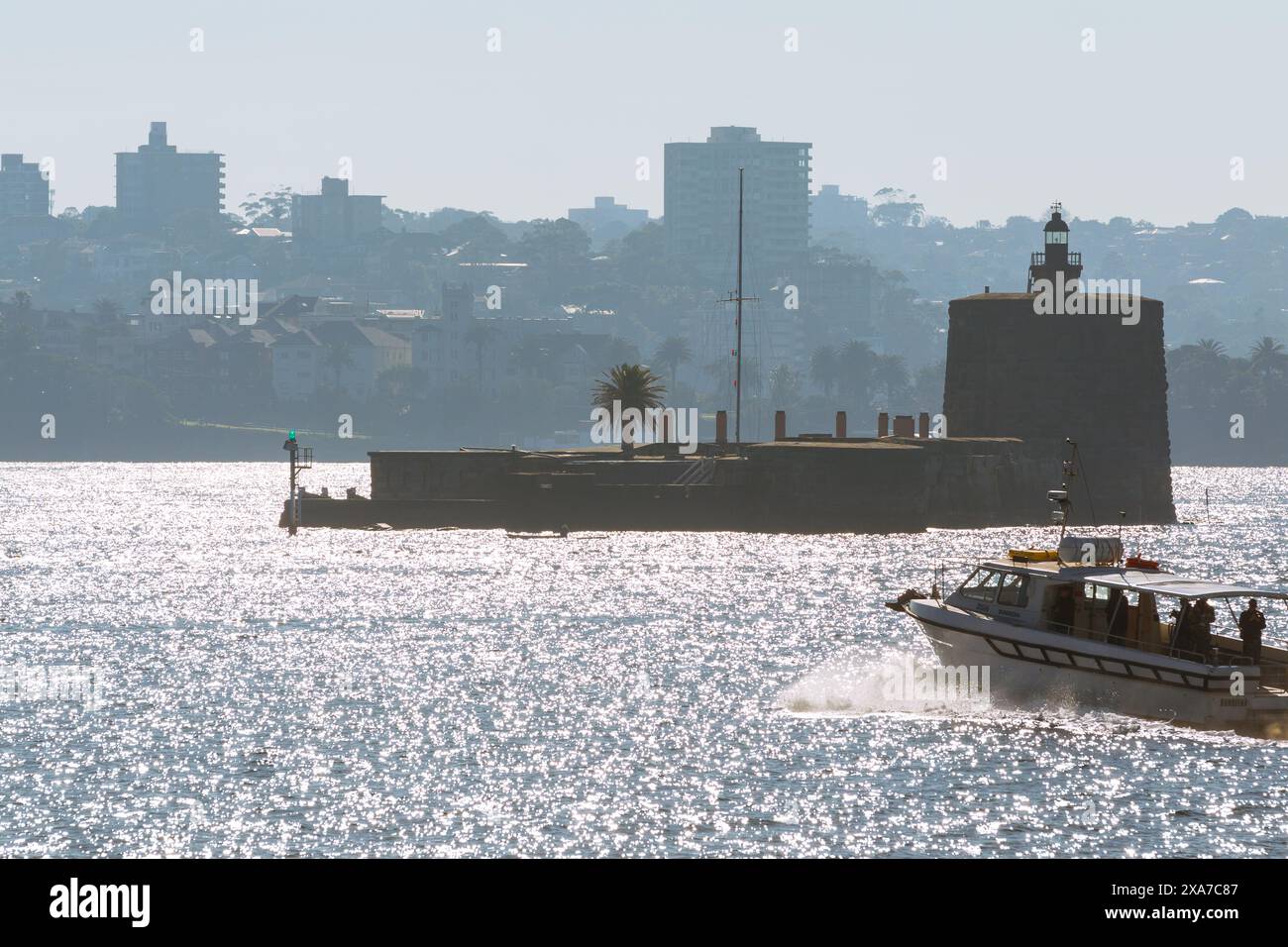 Fort Denison am Hafen von Sydney in Sydney, Australien. Die historische Stätte ist eine ehemalige Festung. Stockfoto