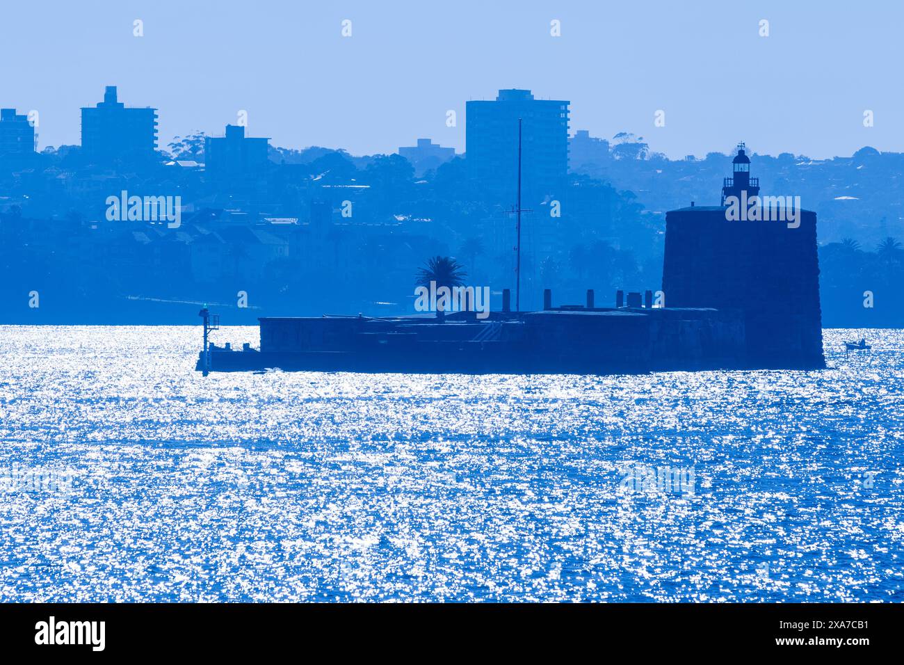 Fort Denison am Hafen von Sydney in Sydney, Australien. Die historische Stätte ist eine ehemalige Festung. Stockfoto