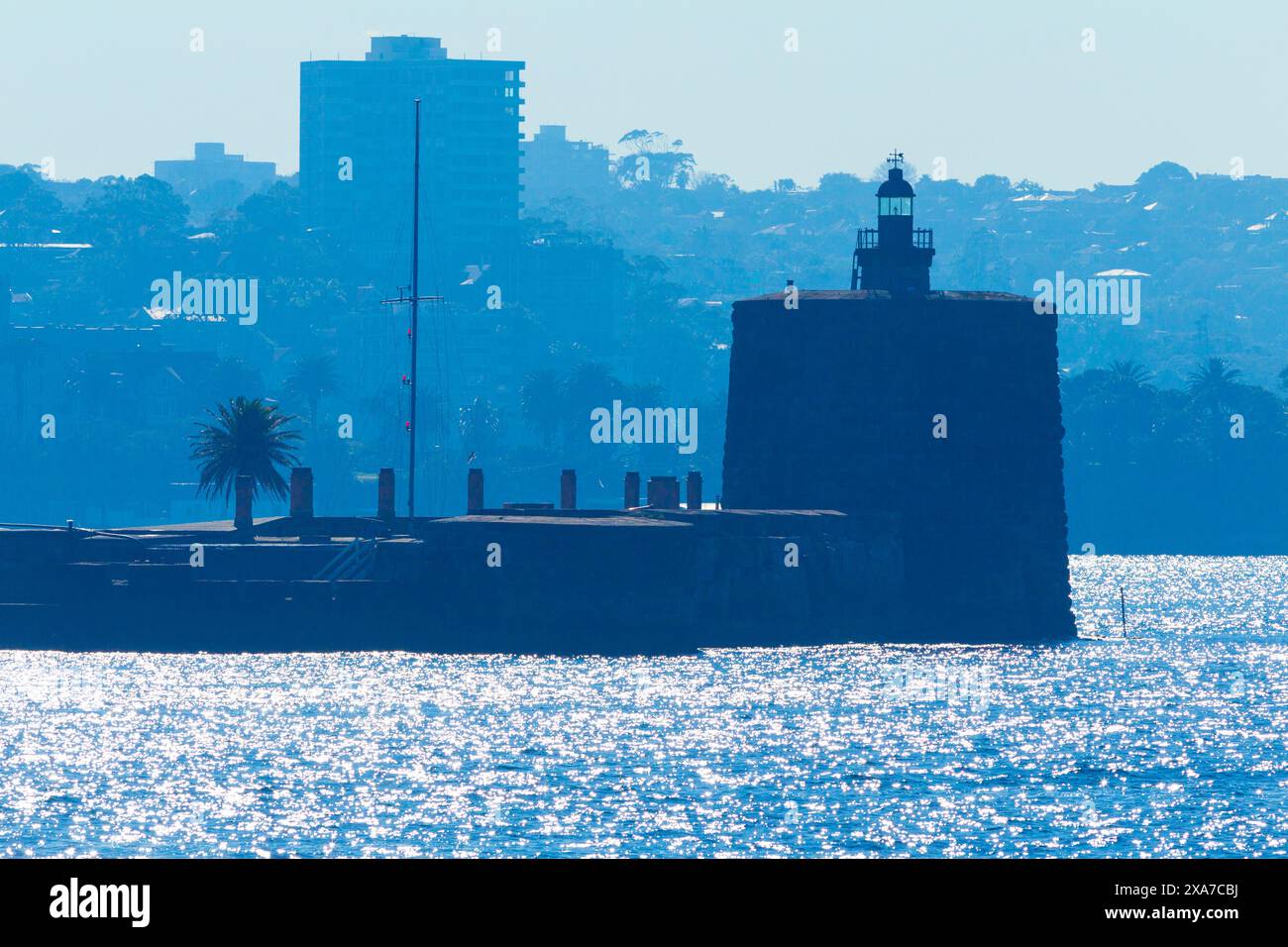 Fort Denison am Hafen von Sydney in Sydney, Australien. Die historische Stätte ist eine ehemalige Festung. Stockfoto