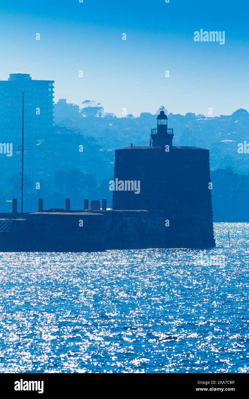 Fort Denison am Hafen von Sydney in Sydney, Australien. Die historische Stätte ist eine ehemalige Festung. Stockfoto