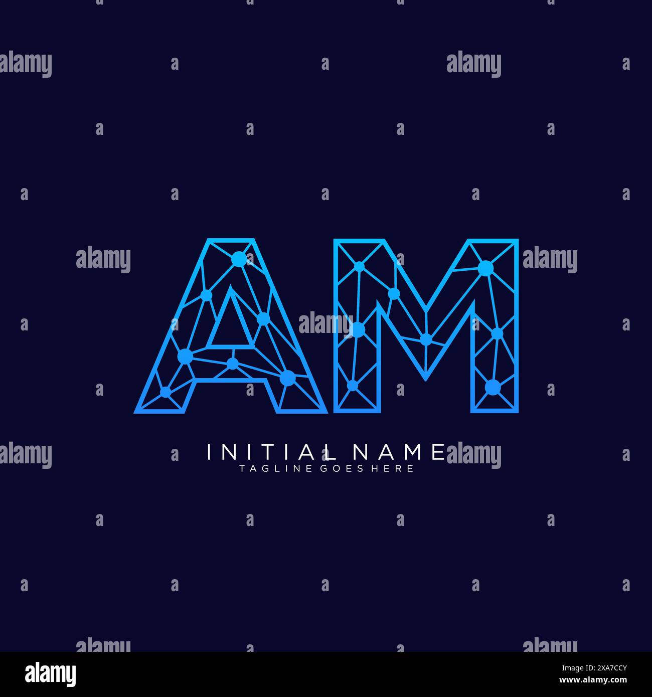 AM TECH Logo Symbol Designvorlage Stock Vektor