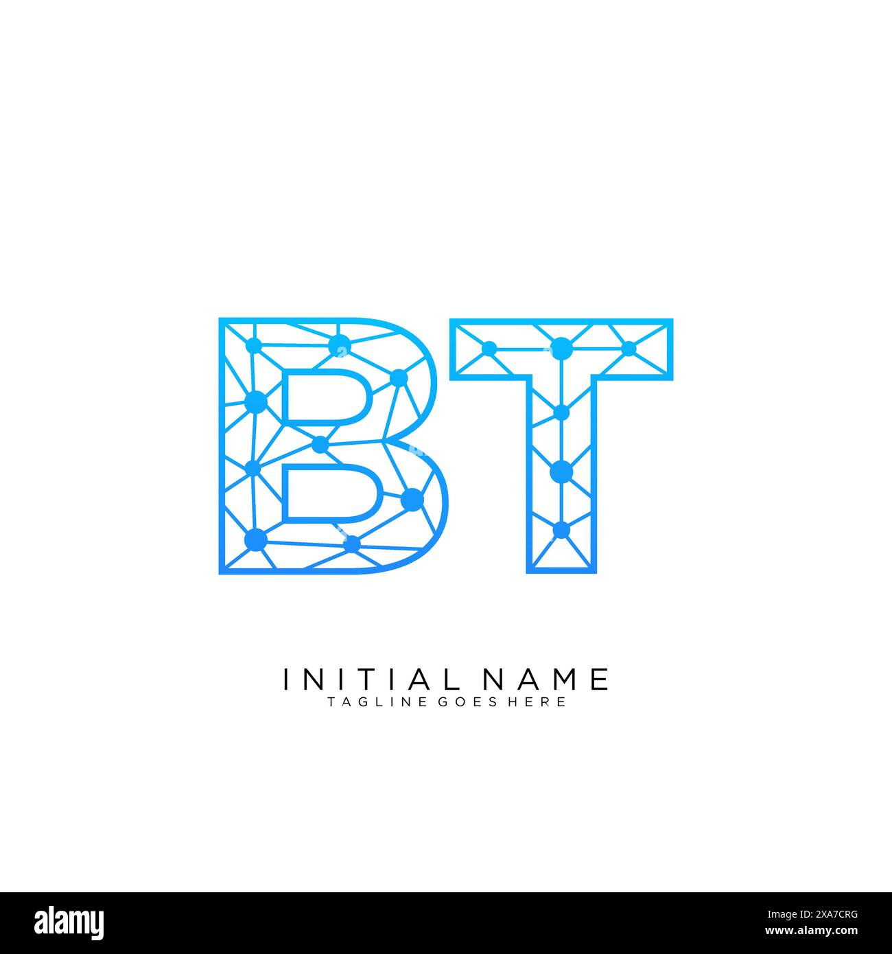 Designvorlage für BT TECH Logo-Symbol Stock Vektor