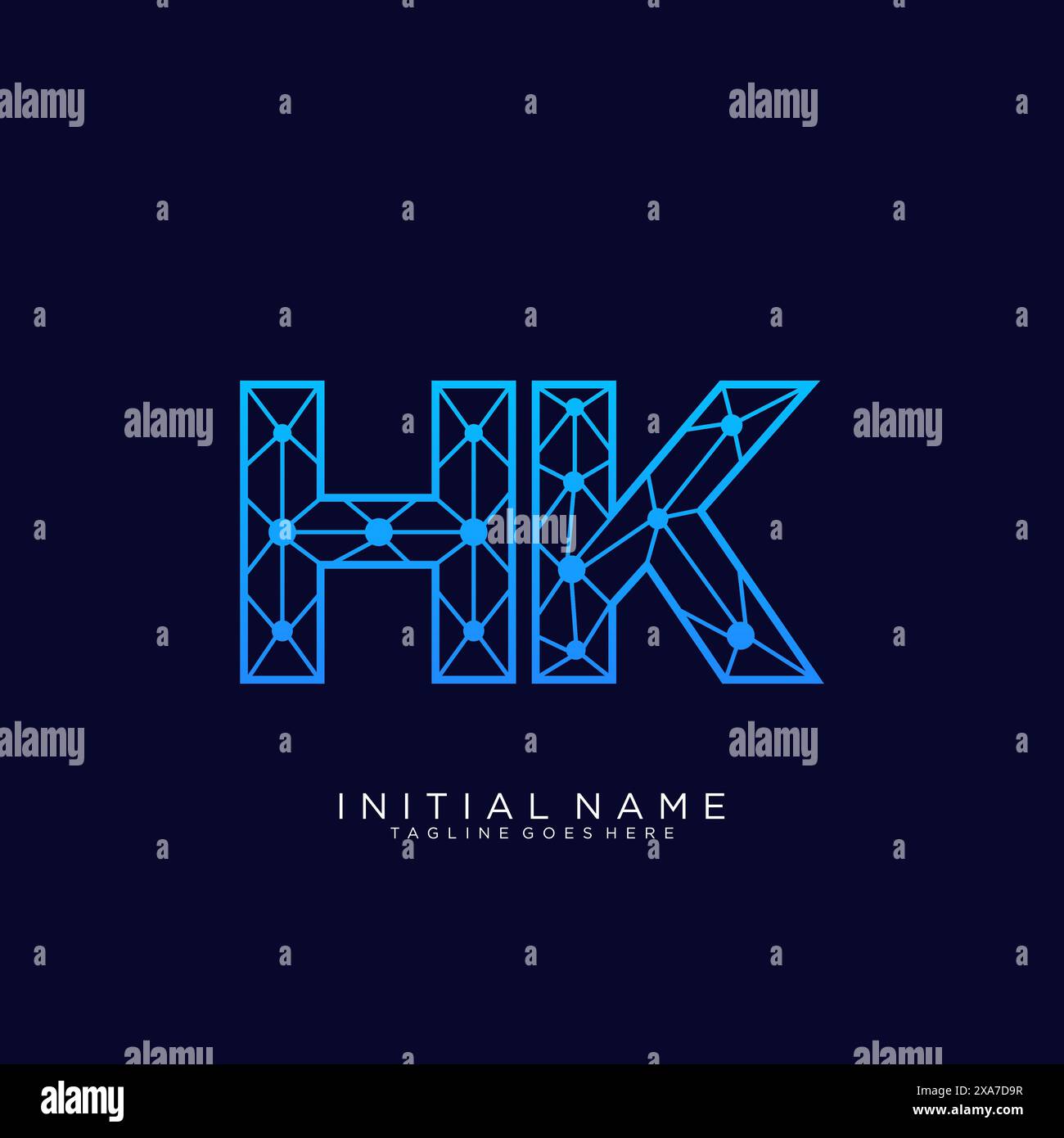 HK TECH Logo Icon Designvorlage Stock Vektor
