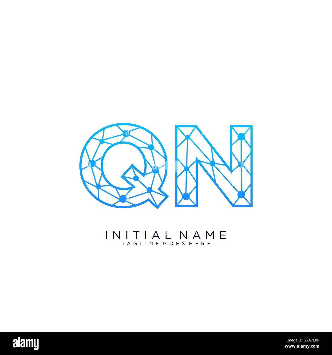 QN TECH Logo Symbol Designvorlage Stock Vektor
