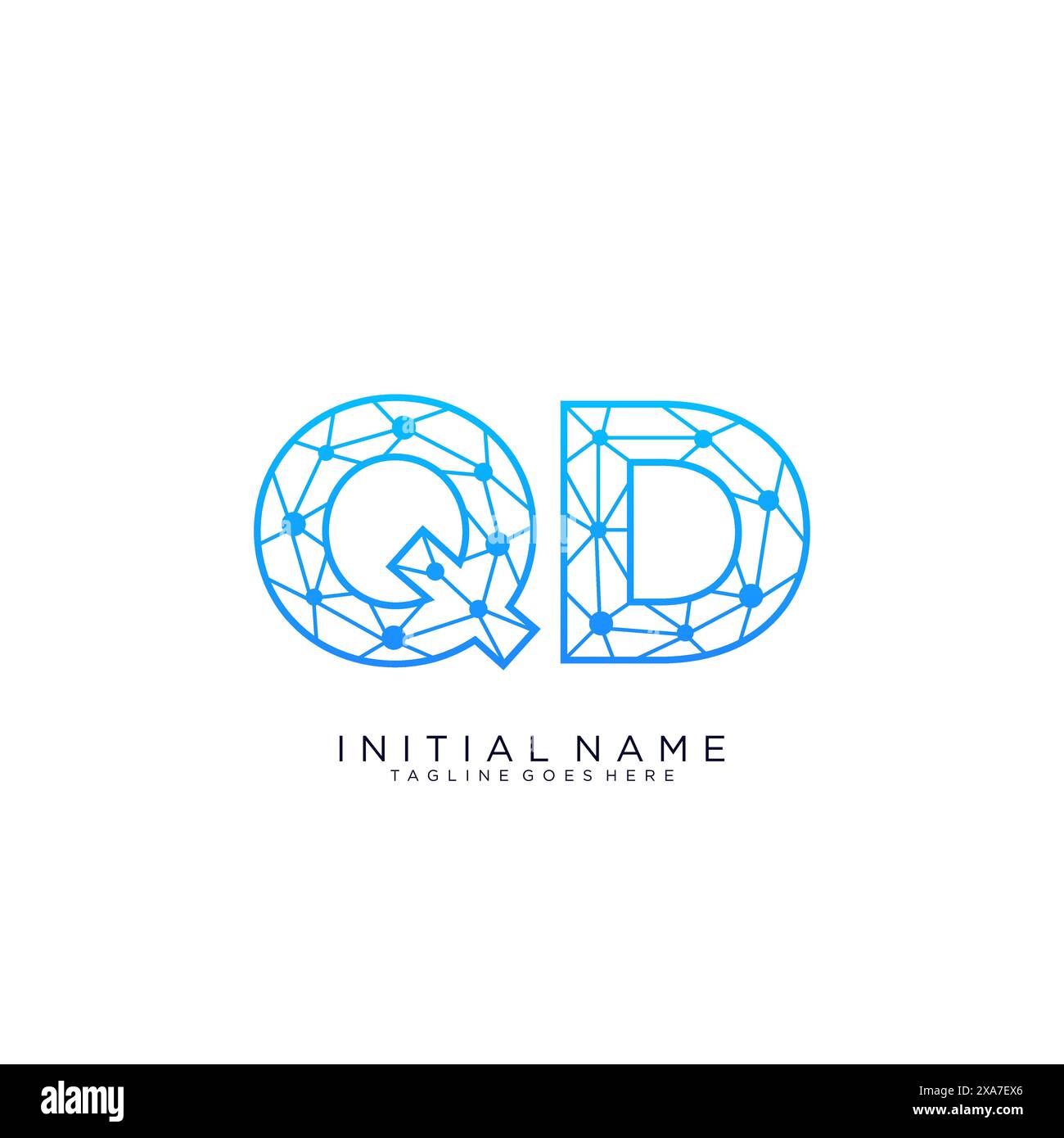 QD TECH Logo Symbol Designvorlage Stock Vektor