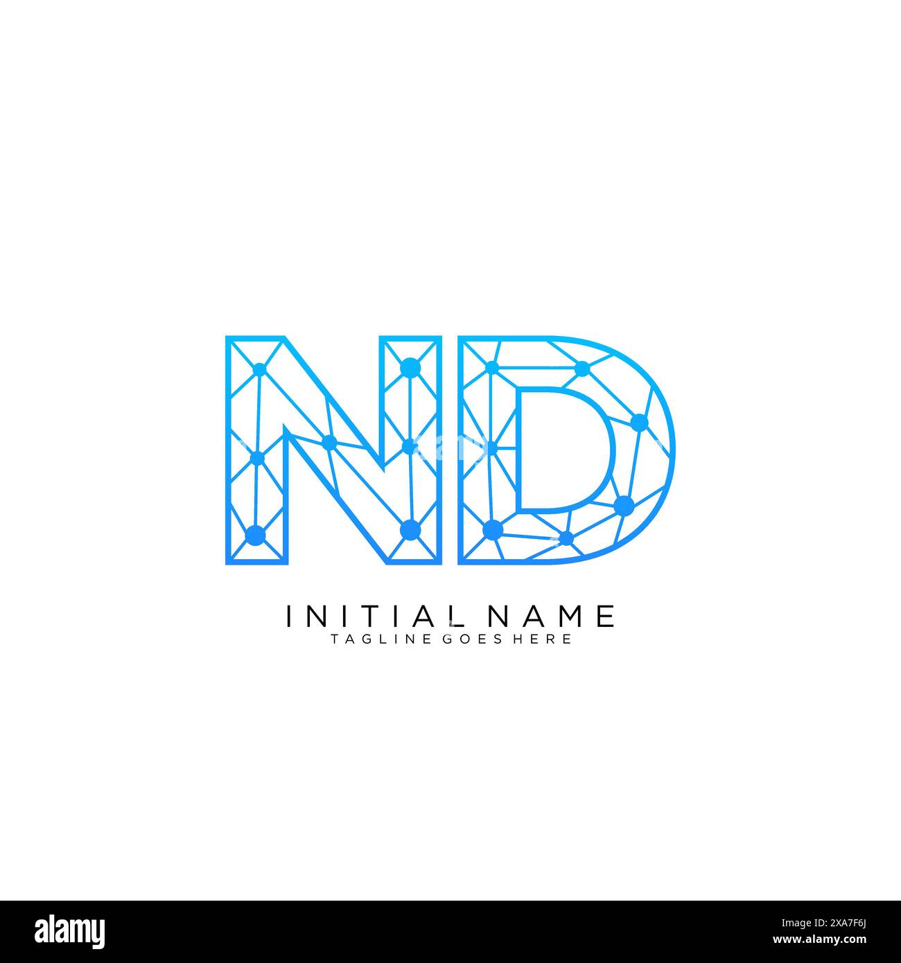 Design-Vorlage für das ND-Logo Stock Vektor