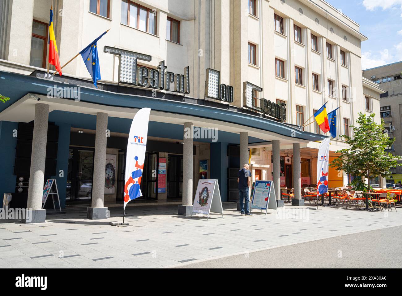 Bukarest, Rumänien. Mai 2024. Außenansicht des Ion Creanga Theaters im Stadtzentrum Stockfoto