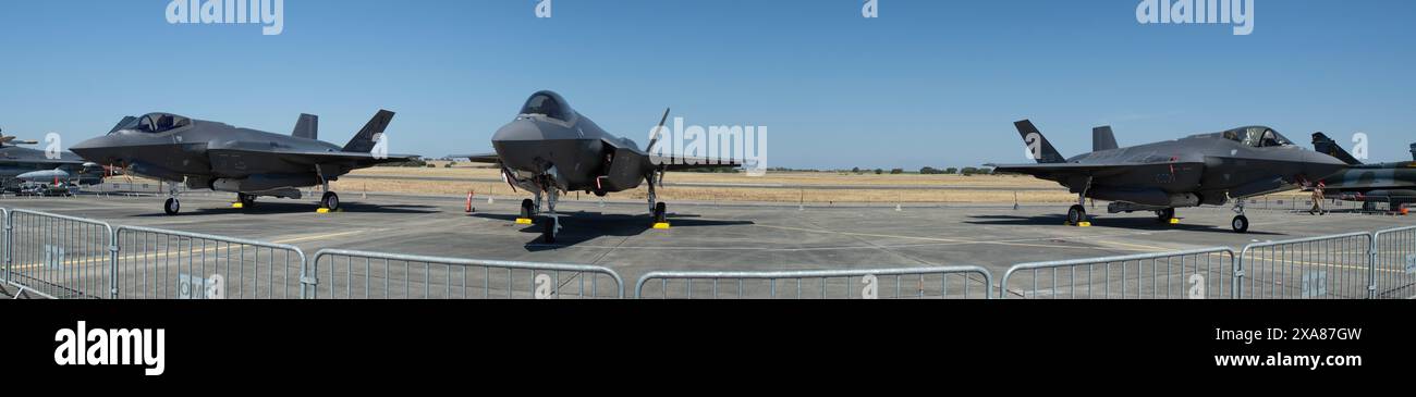 Moderne F-35 Kampfflugzeuge beim Beja Air Festival, Portugal Stockfoto