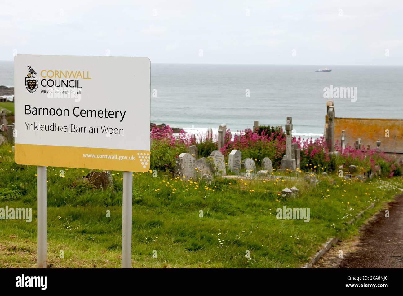 Barnoon Cemetery, St. Ives, Cornwall, England, Vereinigtes Königreich, 2024 Stockfoto