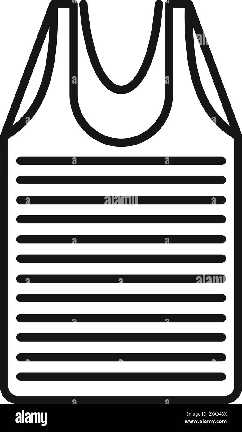 Schlichtes und auffälliges Symbol mit einem ärmellosen gestreiften Hemd, ideal für Sportbekleidung oder Freizeitmode Stock Vektor