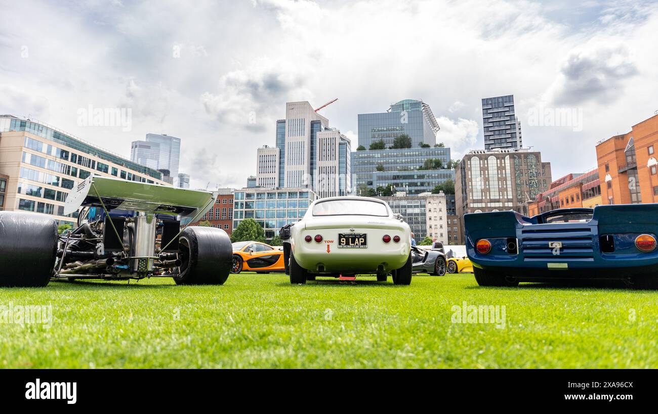 Oldtimer-Kollektion auf dem London Concours 2024 Stockfoto