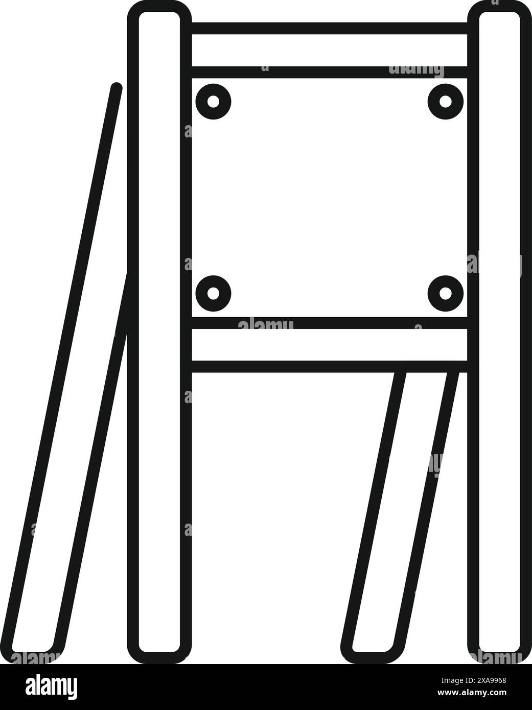 Einfaches Design einer Staffelei, die auf ein Meisterwerk wartet Stock Vektor